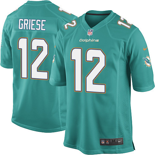 Men's Nike Miami Dolphins #12 Bob Griese Game Aqua Green Team Color NFL Jersey