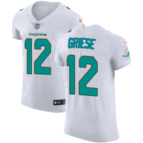 Men's Nike Miami Dolphins #12 Bob Griese Elite White NFL Jersey