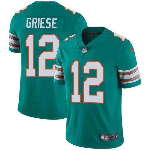 Men's Nike Miami Dolphins #12 Bob Griese Aqua Green Alternate Vapor Untouchable Limited Player NFL Jersey
