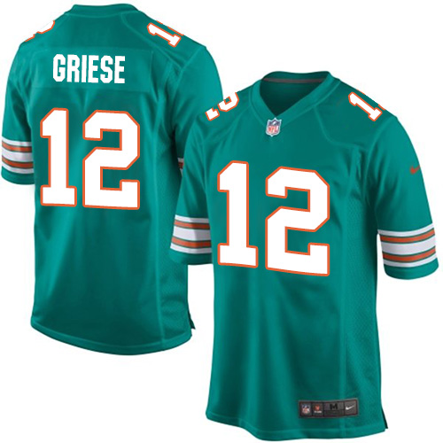 Men's Nike Miami Dolphins #12 Bob Griese Game Aqua Green Alternate NFL Jersey