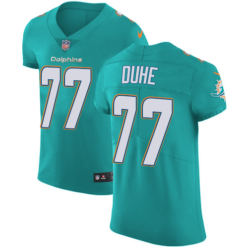 Men's Nike Miami Dolphins #77 Adam Joseph Duhe Elite Aqua Green Team Color NFL Jersey