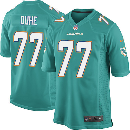 Men's Nike Miami Dolphins #77 Adam Joseph Duhe Game Aqua Green Team Color NFL Jersey