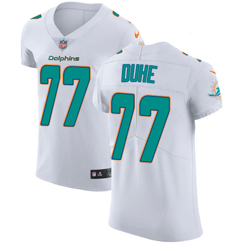 Men's Nike Miami Dolphins #77 Adam Joseph Duhe Elite White NFL Jersey