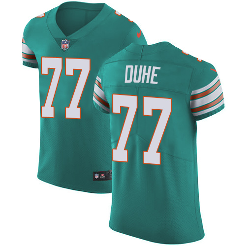 Men's Nike Miami Dolphins #77 Adam Joseph Duhe Elite Aqua Green Alternate NFL Jersey