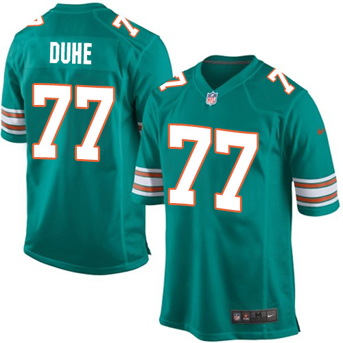Men's Nike Miami Dolphins #77 Adam Joseph Duhe Game Aqua Green Alternate NFL Jersey