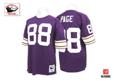 Mitchell And Ness Minnesota Vikings #88 Alan Page Purple Team Color Authentic Throwback NFL Jersey