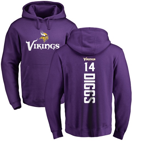 NFL Nike Minnesota Vikings #14 Stefon Diggs Purple Backer Pullover Hoodie