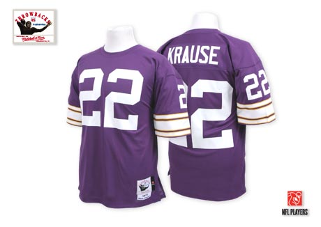 Mitchell And Ness Minnesota Vikings #22 Paul Krause Purple Team Color Authentic Throwback NFL Jersey