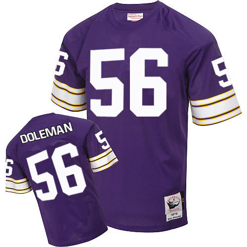 Mitchell And Ness Minnesota Vikings #56 Chris Doleman Purple Team Color Authentic Throwback NFL Jersey