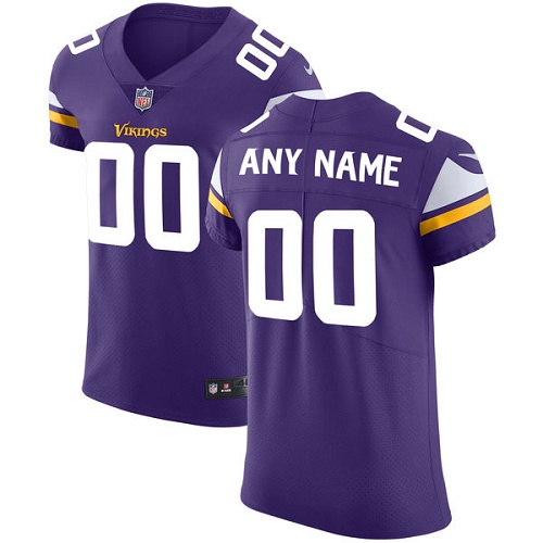 Men's Nike Minnesota Vikings Customized Purple Team Color Vapor Untouchable Custom Elite NFL Jersey