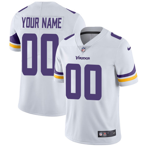Men's Nike Minnesota Vikings Customized White Vapor Untouchable Custom Limited NFL Jersey