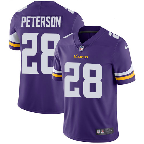 Men's Nike Minnesota Vikings #28 Adrian Peterson Purple Team Color Vapor Untouchable Limited Player NFL Jersey