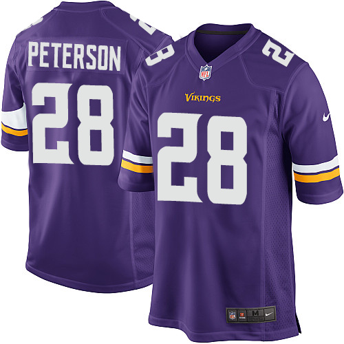 Men's Nike Minnesota Vikings #28 Adrian Peterson Game Purple Team Color NFL Jersey