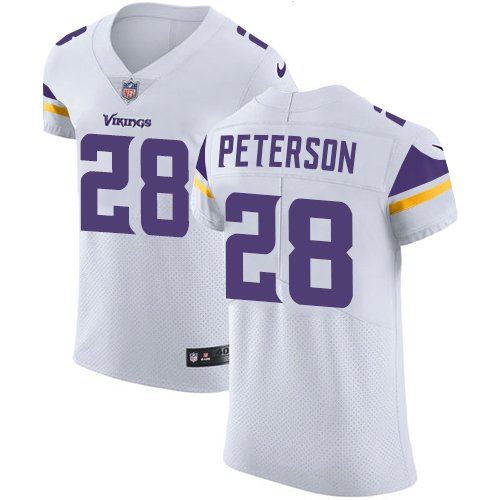 Men's Nike Minnesota Vikings #28 Adrian Peterson White Vapor Untouchable Elite Player NFL Jersey