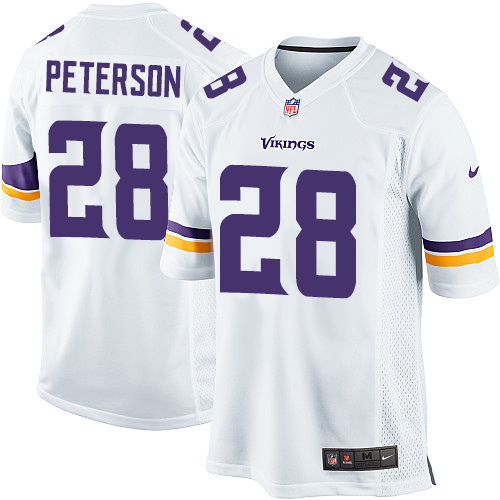 Men's Nike Minnesota Vikings #28 Adrian Peterson Game White NFL Jersey
