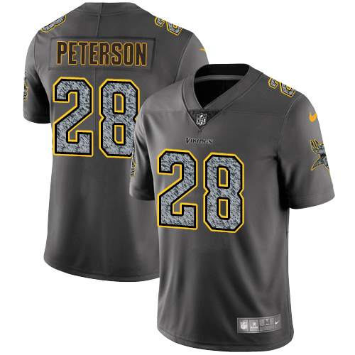 Men's Nike Minnesota Vikings #28 Adrian Peterson Gray Static Vapor Untouchable Limited NFL Jersey