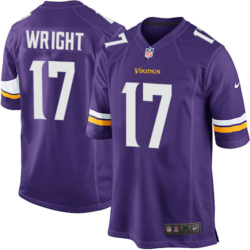 Men's Nike Minnesota Vikings #17 Jarius Wright Game Purple Team Color NFL Jersey