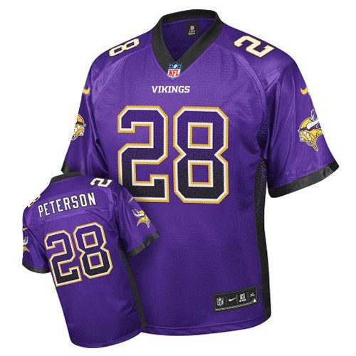Men's Nike Minnesota Vikings #28 Adrian Peterson Elite Purple Drift Fashion NFL Jersey