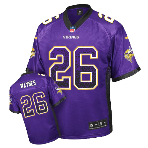 Men's Nike Minnesota Vikings #26 Trae Waynes Elite Purple Drift Fashion NFL Jersey