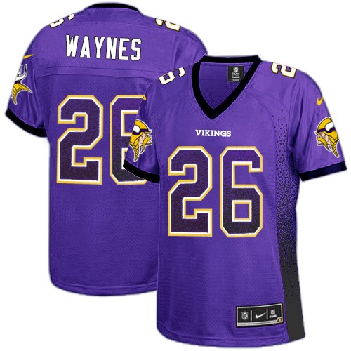Women's Nike Minnesota Vikings #26 Trae Waynes Elite Purple Drift Fashion NFL Jersey