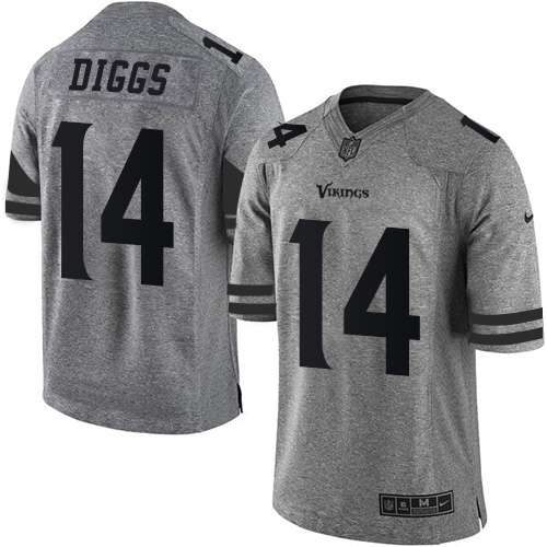 Men's Nike Minnesota Vikings #14 Stefon Diggs Limited Gray Gridiron NFL Jersey