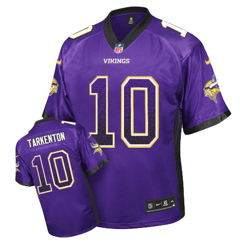 Men's Nike Minnesota Vikings #10 Fran Tarkenton Elite Purple Drift Fashion NFL Jersey