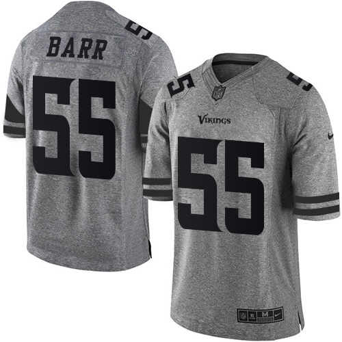Men's Nike Minnesota Vikings #55 Anthony Barr Limited Gray Gridiron NFL Jersey