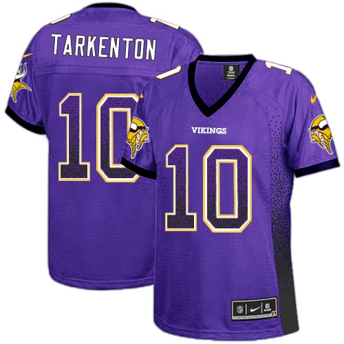 Women's Nike Minnesota Vikings #10 Fran Tarkenton Elite Purple Drift Fashion NFL Jersey