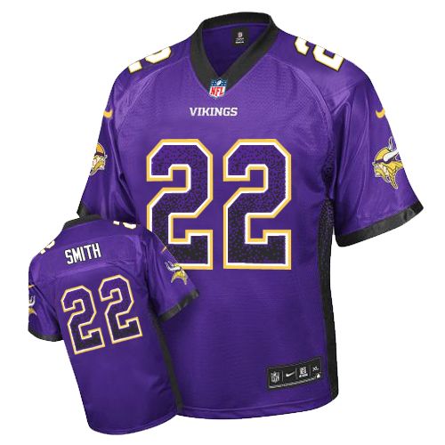 Men's Nike Minnesota Vikings #22 Harrison Smith Elite Purple Drift Fashion NFL Jersey