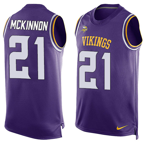 Men's Nike Minnesota Vikings #21 Jerick McKinnon Limited Purple Player Name & Number Tank Top NFL Jersey