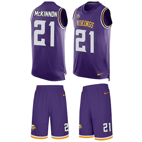 Men's Nike Minnesota Vikings #21 Jerick McKinnon Limited Purple Tank Top Suit NFL Jersey