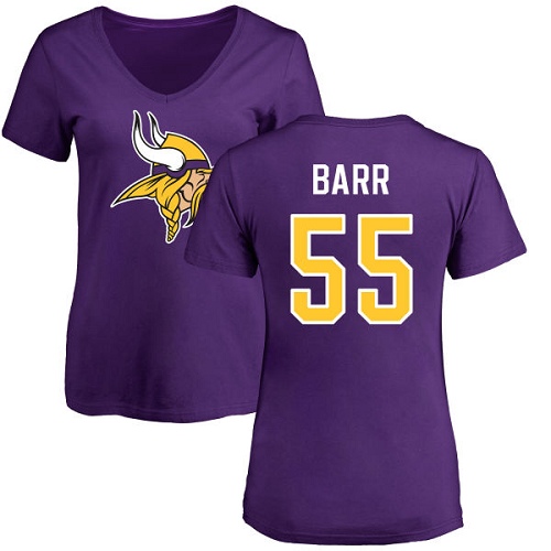 NFL Women's Nike Minnesota Vikings #55 Anthony Barr Purple Name & Number Logo Slim Fit T-Shirt