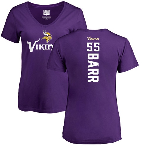 NFL Women's Nike Minnesota Vikings #55 Anthony Barr Purple Backer Slim Fit T-Shirt
