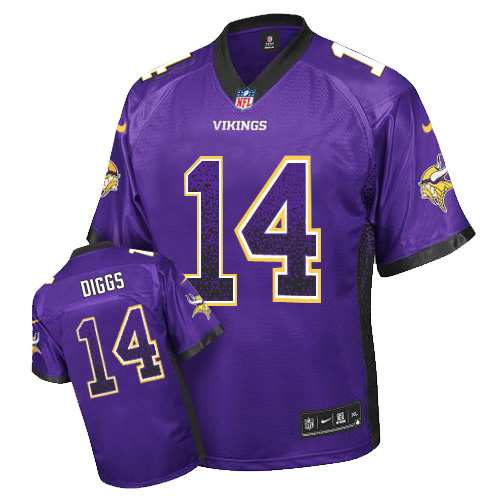 Men's Nike Minnesota Vikings #14 Stefon Diggs Elite Purple Drift Fashion NFL Jersey