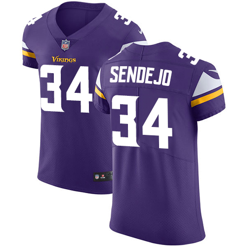 Men's Nike Minnesota Vikings #34 Andrew Sendejo Purple Team Color Vapor Untouchable Elite Player NFL Jersey