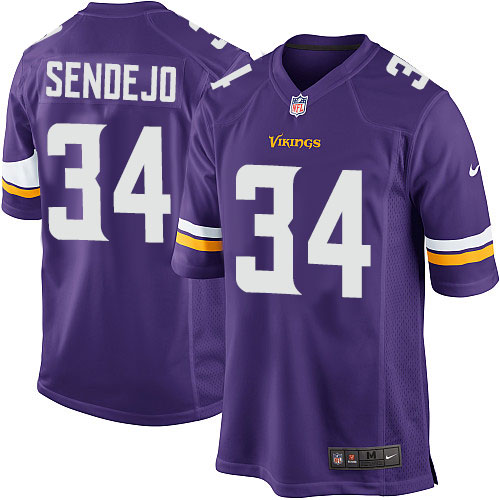 Men's Nike Minnesota Vikings #34 Andrew Sendejo Game Purple Team Color NFL Jersey