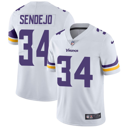 Men's Nike Minnesota Vikings #34 Andrew Sendejo White Vapor Untouchable Limited Player NFL Jersey