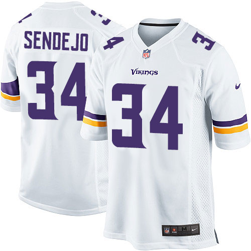 Men's Nike Minnesota Vikings #34 Andrew Sendejo Game White NFL Jersey