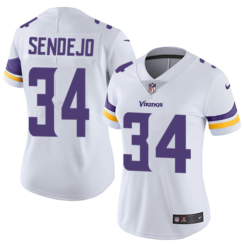 Women's Nike Minnesota Vikings #34 Andrew Sendejo White Vapor Untouchable Elite Player NFL Jersey