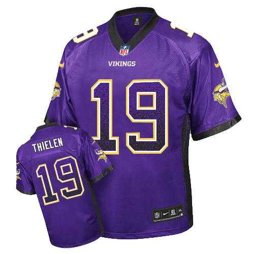 Men's Nike Minnesota Vikings #19 Adam Thielen Elite Purple Drift Fashion NFL Jersey