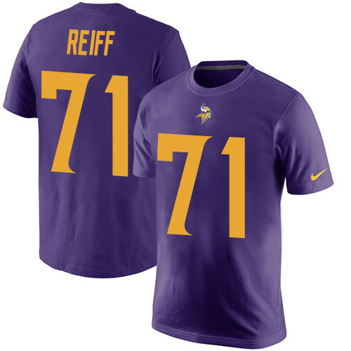 NFL Nike Minnesota Vikings #71 Riley Reiff Purple Rush Pride Name & Number T-Shirt