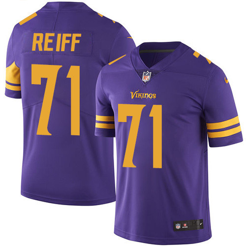 Men's Nike Minnesota Vikings #71 Riley Reiff Limited Purple Rush Vapor Untouchable NFL Jersey
