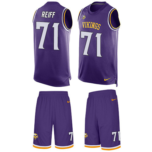 Men's Nike Minnesota Vikings #71 Riley Reiff Limited Purple Tank Top Suit NFL Jersey