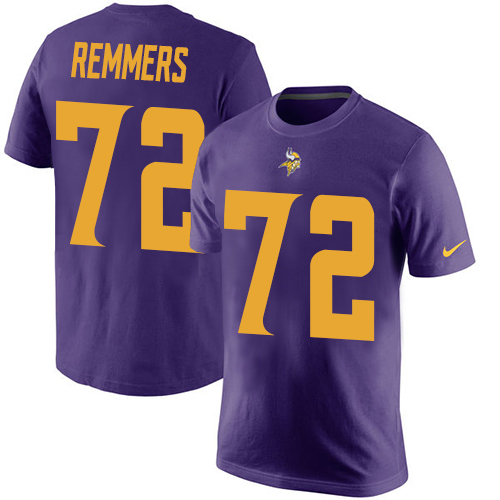 NFL Nike Minnesota Vikings #72 Mike Remmers Purple Rush Pride Name & Number T-Shirt