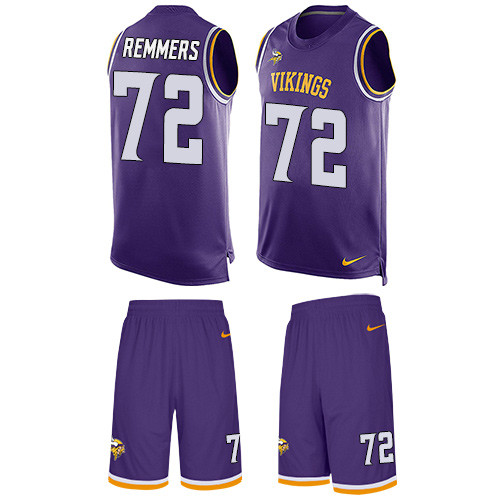 Men's Nike Minnesota Vikings #72 Mike Remmers Limited Purple Tank Top Suit NFL Jersey