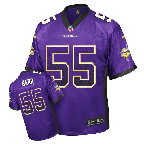 Men's Nike Minnesota Vikings #55 Anthony Barr Elite Purple Drift Fashion NFL Jersey