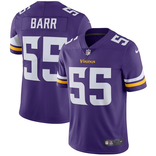 Men's Nike Minnesota Vikings #55 Anthony Barr Purple Team Color Vapor Untouchable Limited Player NFL Jersey