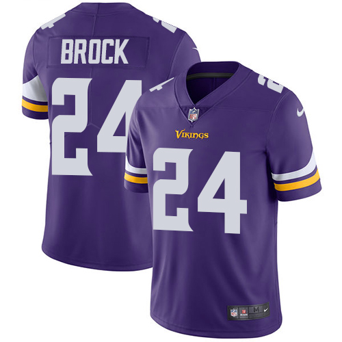 Men's Nike Minnesota Vikings #24 Tramaine Brock Purple Team Color Vapor Untouchable Limited Player NFL Jersey