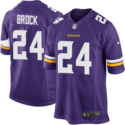 Men's Nike Minnesota Vikings #24 Tramaine Brock Game Purple Team Color NFL Jersey