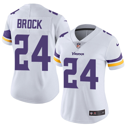 Women's Nike Minnesota Vikings #24 Tramaine Brock White Vapor Untouchable Elite Player NFL Jersey